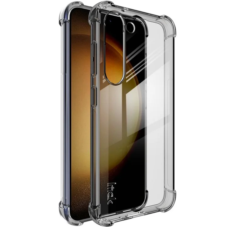 IMAK For	Samsung Galaxy S23+ Flexible TPU Phone Case Airbag Shockproof Clear Cover - Transparent Black