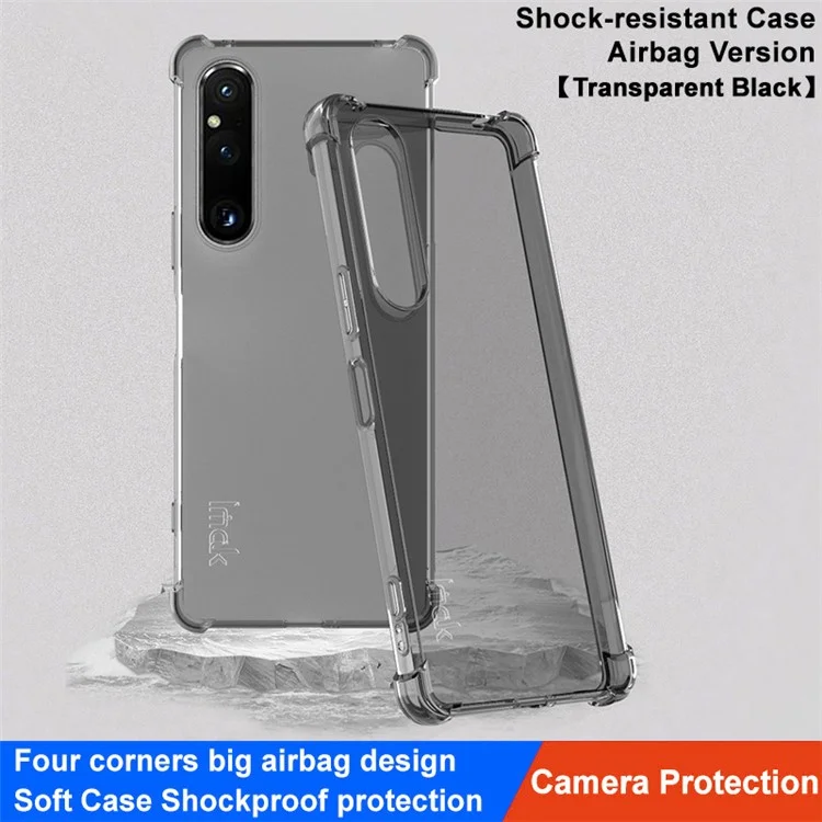 IMAK Für Sony Xperia 1 V TPU-Handyhülle Airbag-Fallschutz-Abdeckung - Transparent Schwarz