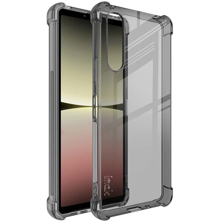 IMAK For Sony Xperia 10 V Soft Slim Fit TPU Phone Case Airbag Shockproof Cover - Transparent Black