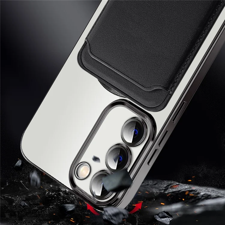 For Samsung Galaxy S23 TPU + PC Clear Phone Case Magnetic Phone Cover with Card Holder - Sapphire