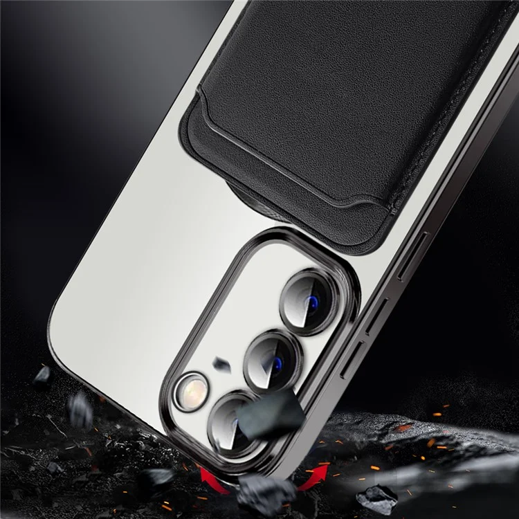 For Samsung Galaxy S23+ Magnetic Phone Case TPU + PC Clear Phone Cover with Card Holder - Sapphire