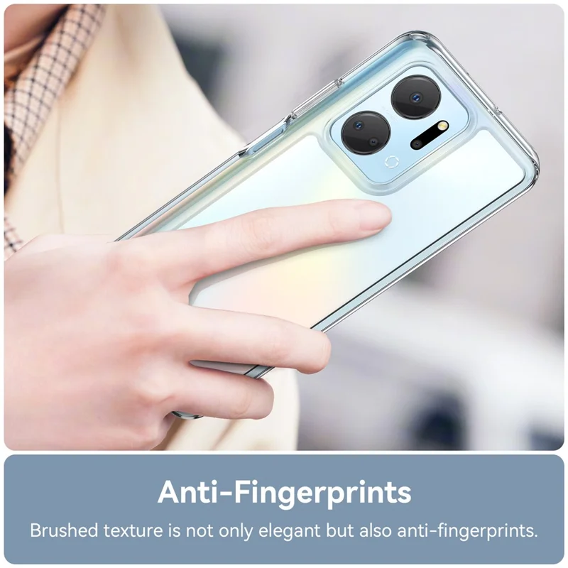 For Honor X7a 5G Clear Phone Case TPU + Acrylic Anti-drop Cell Phone Cover - Transparent