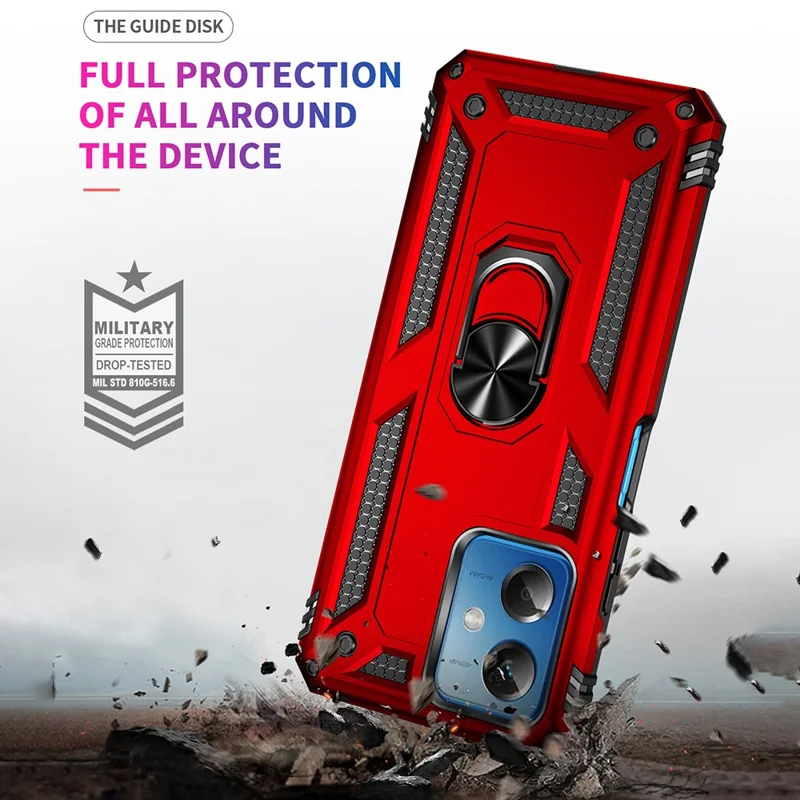 For Xiaomi Redmi Note 12 5G (Global) / (India) / (China) / Poco X5 5G Ring Kickstand Phone Case TPU + PC Cell Phone Cover - Red