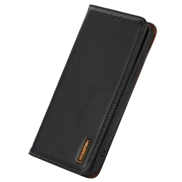 KHAZNEH для Honor X5 4G RFID Блокирующий бумажник Чехол для телефона Genuine Cowhide Leather Stand Cell Phone Cover - Черный