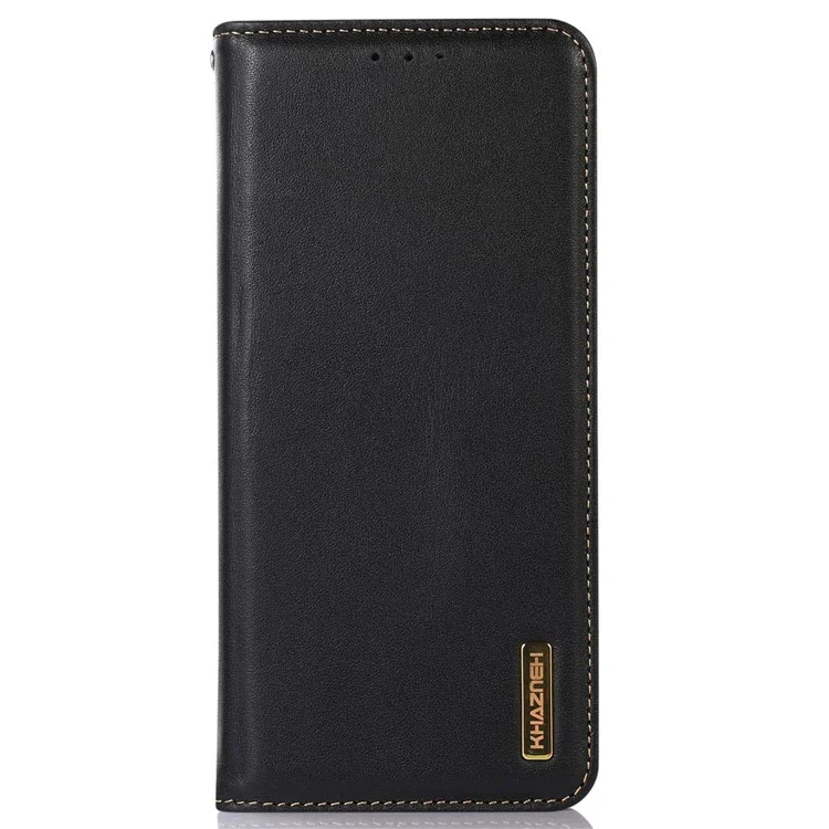 KHAZNEH для Honor X5 4G RFID Блокирующий бумажник Чехол для телефона Genuine Cowhide Leather Stand Cell Phone Cover - Черный