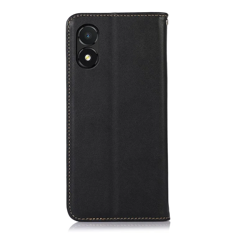 KHAZNEH для Honor X5 4G RFID Блокирующий бумажник Чехол для телефона Genuine Cowhide Leather Stand Cell Phone Cover - Черный
