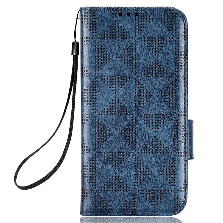 Для Xiaomi 13 Lite / Civi 2 5G Кожаный кошелек для телефона Чехол с тиснением в виде треугольного рисунка Чехол для смартфона - Синий