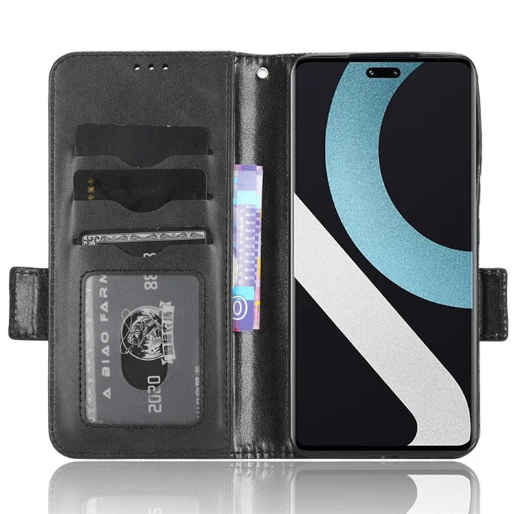 For Xiaomi 13 Lite / Civi 2 5G Leather Phone Wallet Case Imprinted Triangle Pattern Stand Smartphone Cover - Black