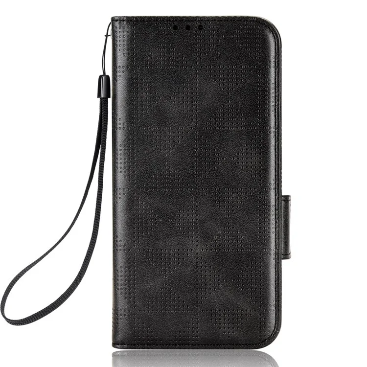 For Xiaomi 13 Lite / Civi 2 5G Leather Phone Wallet Case Imprinted Triangle Pattern Stand Smartphone Cover - Black