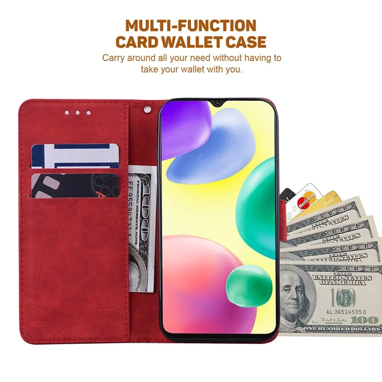 For Xiaomi 13 Pro 5G Magnetic Closure Phone Case Leather Imprinted Geometry Pattern Stand Wallet Shell - Red
