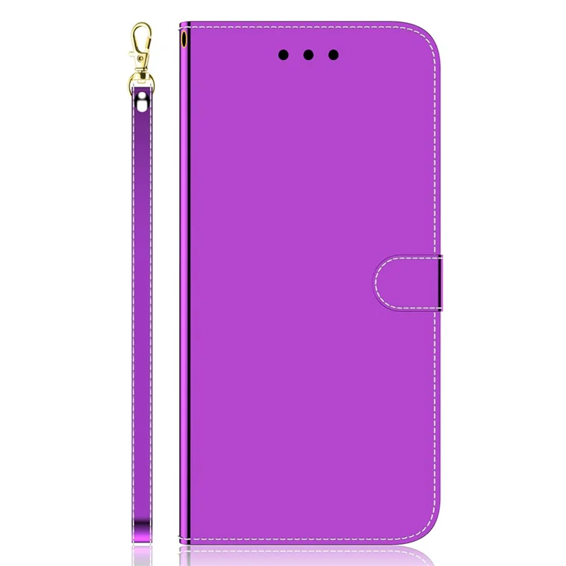 For Xiaomi 13 Pro 5G Leather Phone Case Mirror-like Surface Wallet Stand Phone Cover - Purple