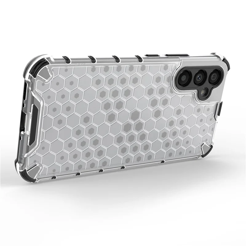 For Samsung Galaxy A34 5G Honeycomb Texture Protective Phone Case TPU+PC Shockproof Phone Cover - Grey