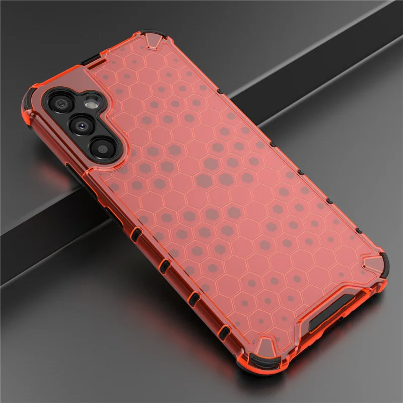 Per Samsung Galaxy A34 5G Honeycomb Texture Protective Phone Case TPU+PC Shockproof Phone Cover - Rosso