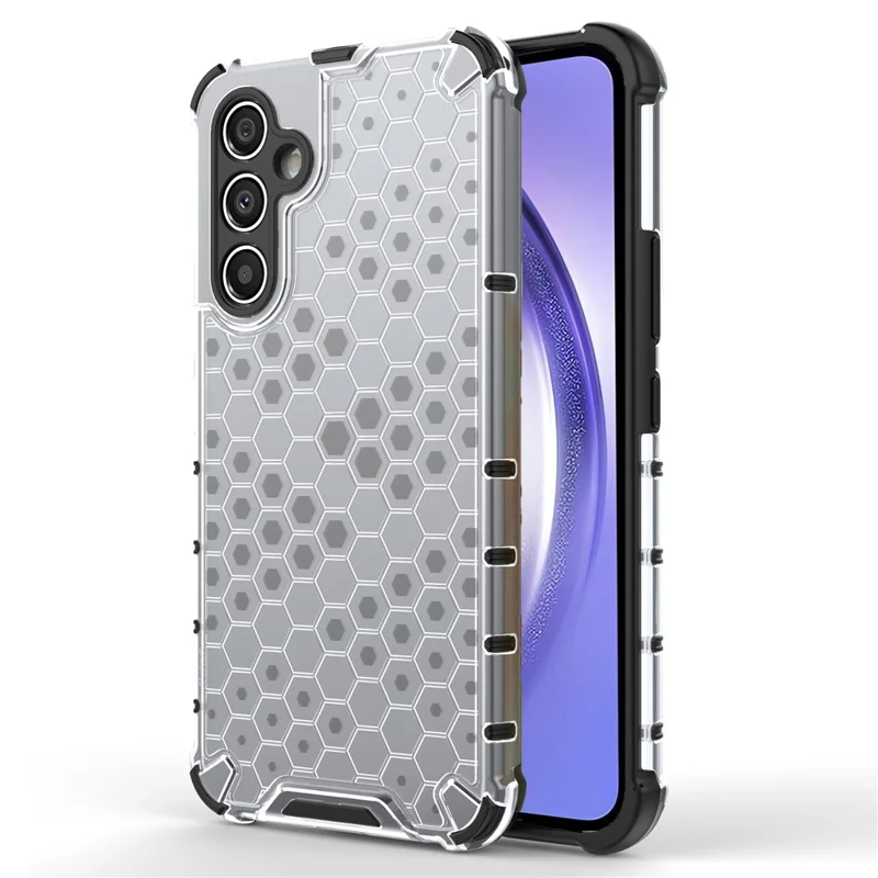 For Samsung Galaxy A54 5G Honeycomb Texture TPU+PC Phone Case Shockproof Back Cover - Grey