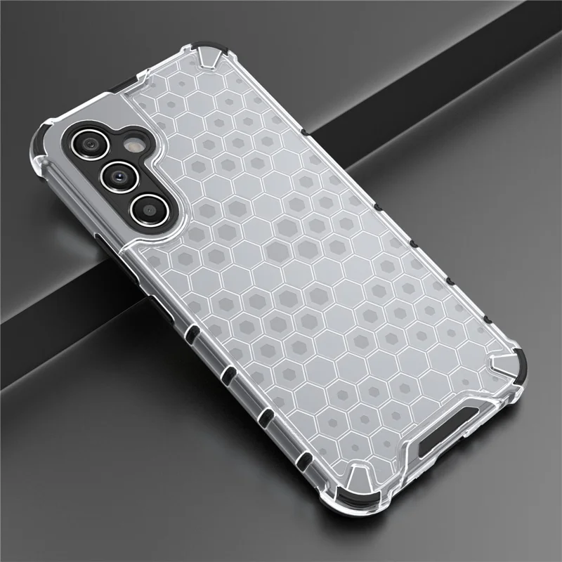 For Samsung Galaxy A54 5G Honeycomb Texture TPU+PC Phone Case Shockproof Back Cover - Grey