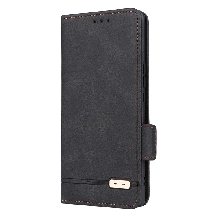 Étui pour téléphone For Honor Magic5 Lite 5G / X9a 5G / X40 5G en cuir PU avec décoration matérielle et support Portefeuille - Noir