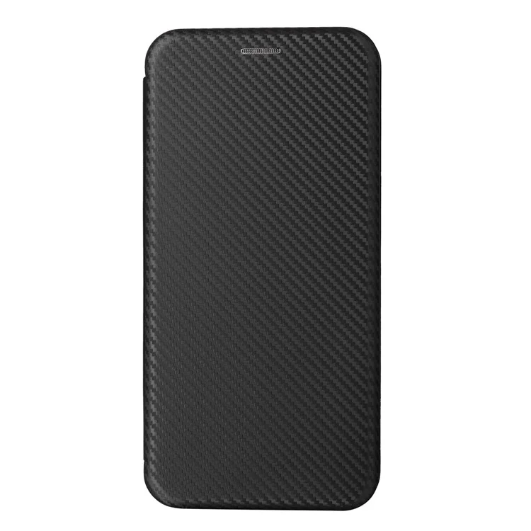 Para Samsung Galaxy A24 4G (162,1 x 77,6 x 8,3 mm) Capa de Suporte para Telefone Case de Couro PU Porta-cartões Textura de Fibra de Carbono Capa de Smartphone - Preto