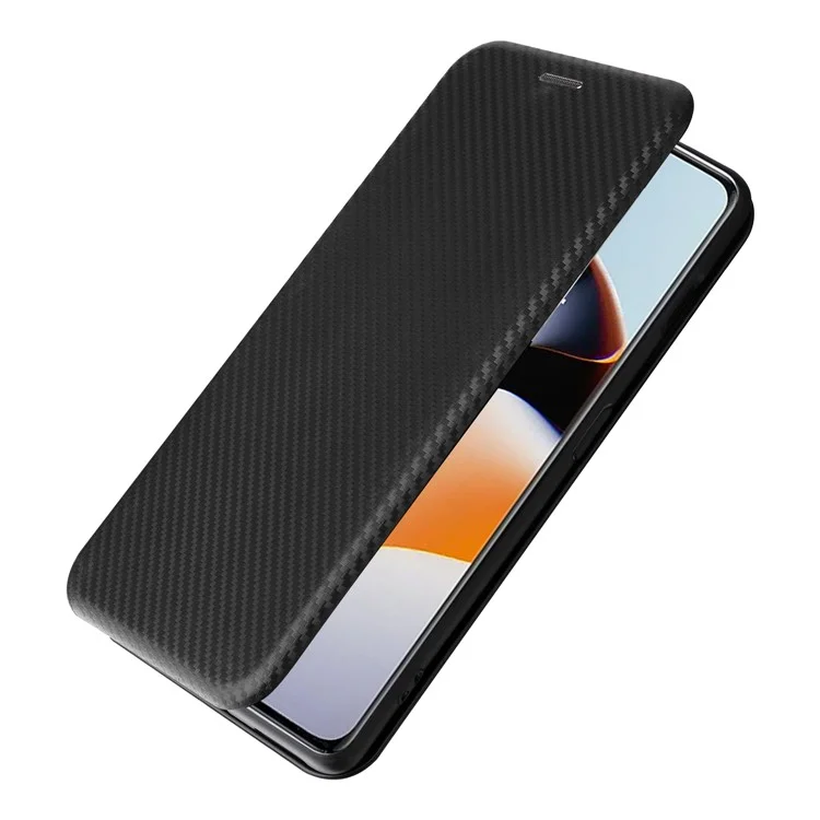 Pour OnePlus Ace 2 5G / 11R 5G Porte-cartes Étui de téléphone Texture fibre de carbone Étui en cuir avec support pour téléphone - Noir