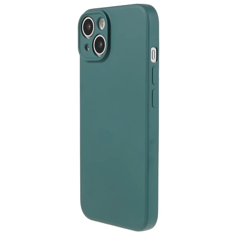 For iPhone 13 6.1 inch Soft TPU Camera Protection Phone Case Soft Fiber Lining Rubberized Cover - Army Green