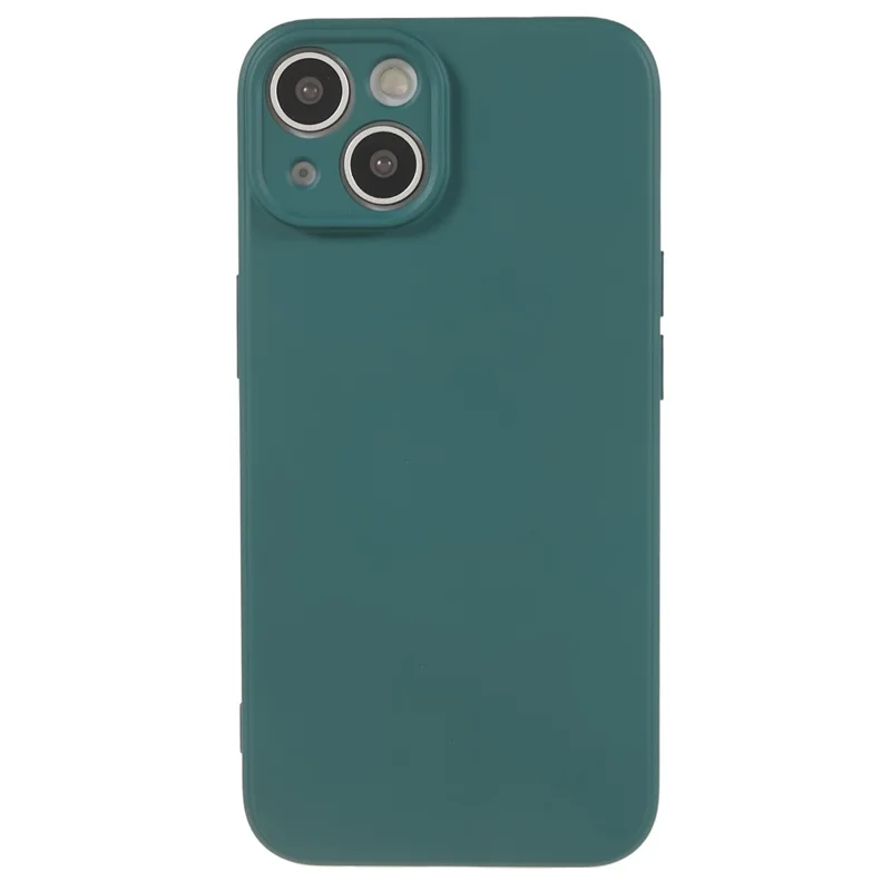 For iPhone 13 6.1 inch Soft TPU Camera Protection Phone Case Soft Fiber Lining Rubberized Cover - Army Green