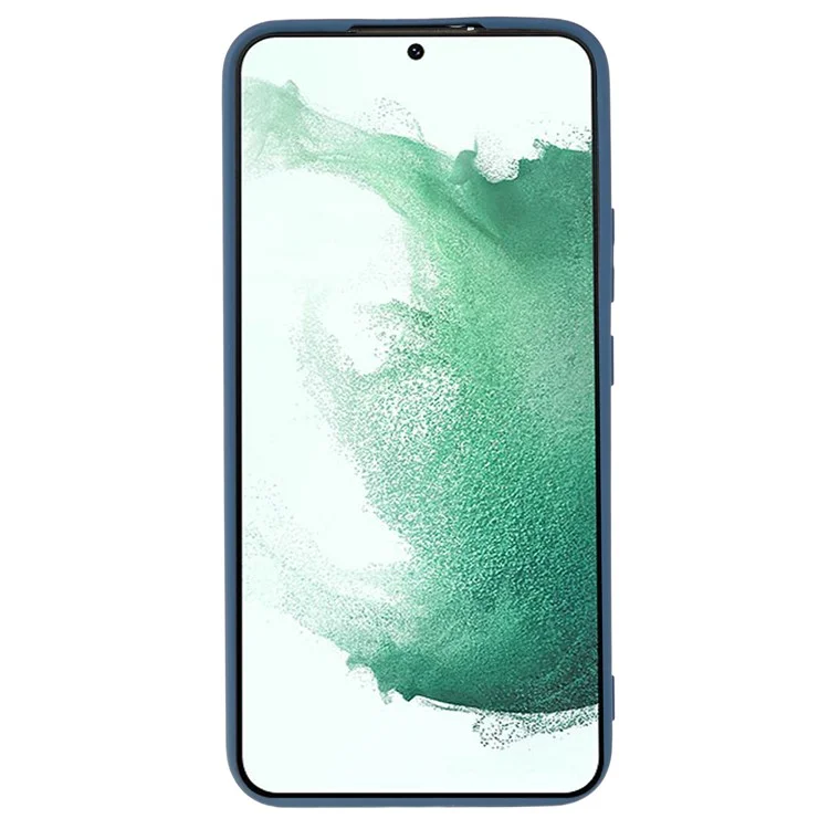 Pour Samsung Galaxy S22+ 5G Étui de téléphone Doublure en fibre douce Couverture de téléphone en TPU caoutchouté - Saphir