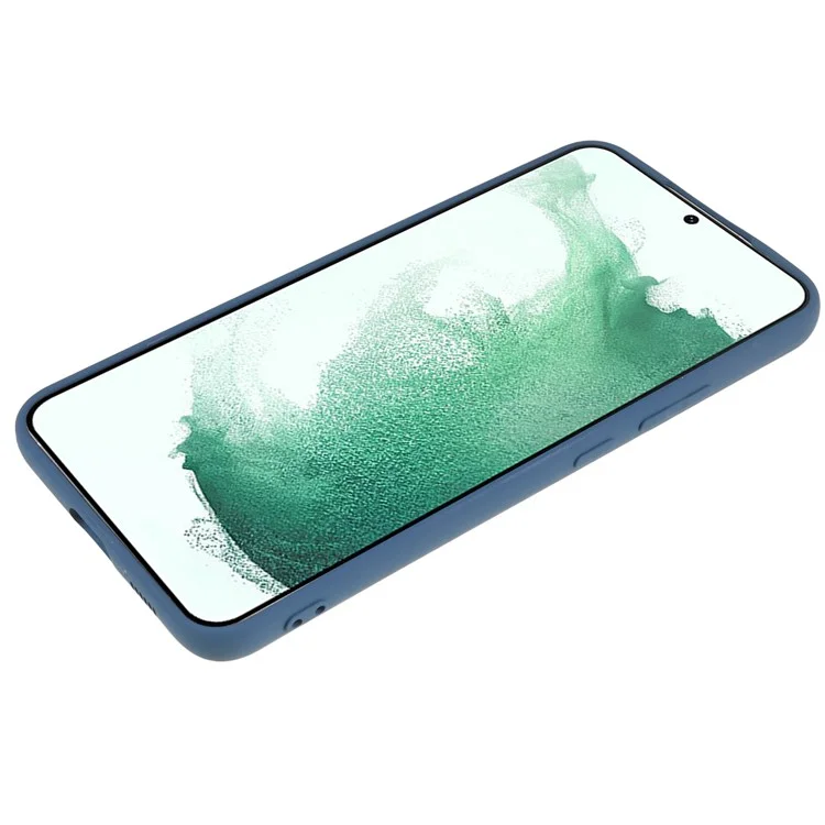 Pour Samsung Galaxy S22+ 5G Étui de téléphone Doublure en fibre douce Couverture de téléphone en TPU caoutchouté - Saphir