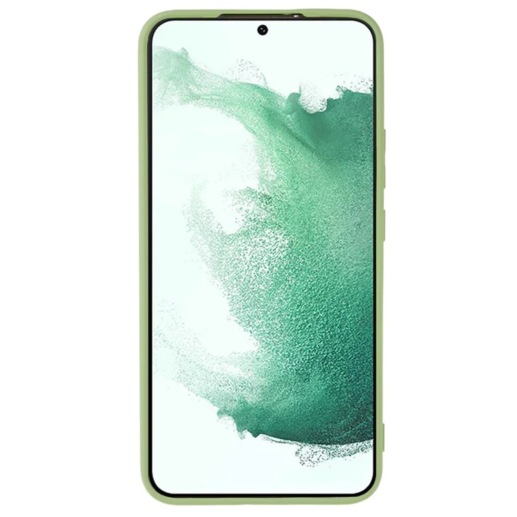 For Samsung Galaxy S22 5G Slim Fit Phone Case Rubberized TPU Anti-Scratch Cover Soft Fiber Lining - Bean Green