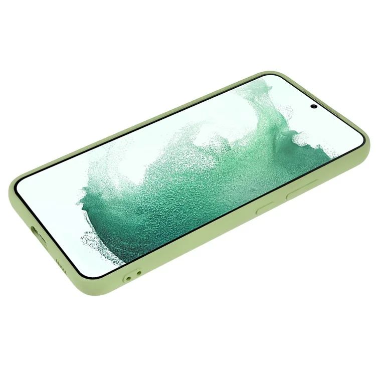 For Samsung Galaxy S22 5G Slim Fit Phone Case Rubberized TPU Anti-Scratch Cover Soft Fiber Lining - Bean Green