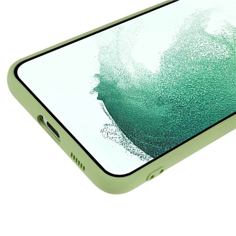 For Samsung Galaxy S22 5G Slim Fit Phone Case Rubberized TPU Anti-Scratch Cover Soft Fiber Lining - Bean Green