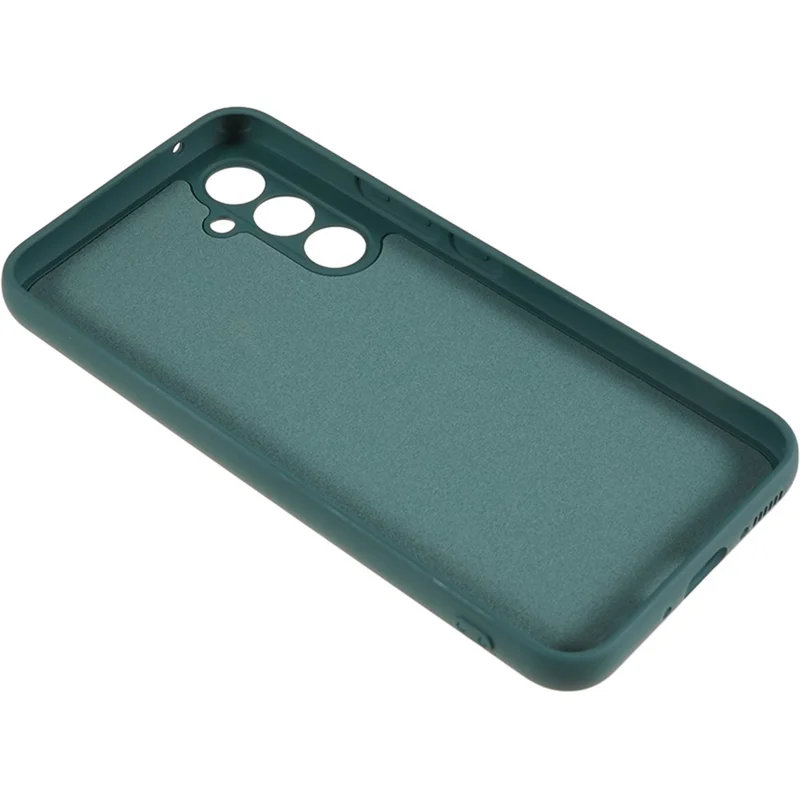 For Samsung Galaxy A54 5G Phone TPU Case Fiber Lining Rubberized Cell Phone Cover - Army Green