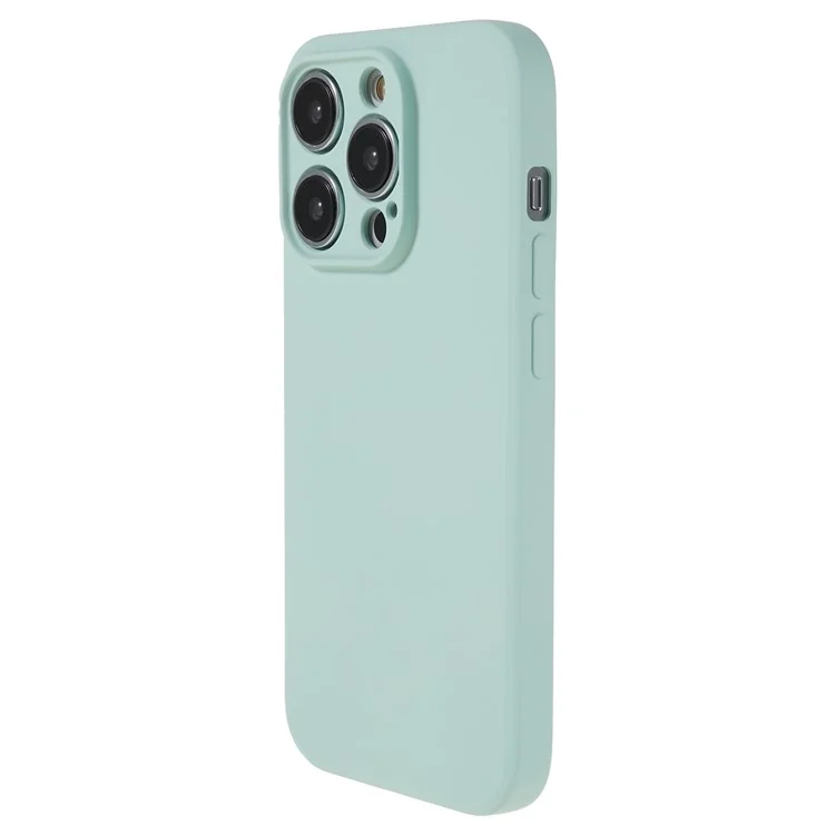 Für iPhone 14 Pro Soft TPU Rubberized Phone Case Anti-Scratch Fiber Lining Protective Cover - Baby Blue