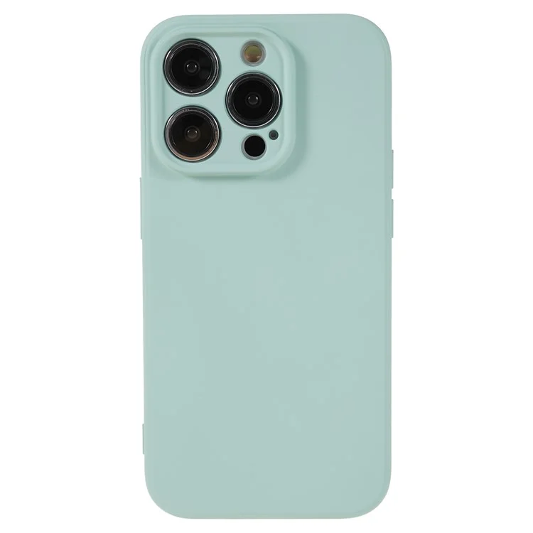 Für iPhone 14 Pro Soft TPU Rubberized Phone Case Anti-Scratch Fiber Lining Protective Cover - Baby Blue