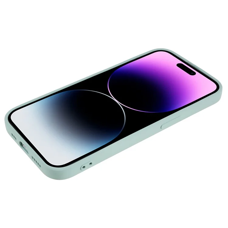 Für iPhone 14 Pro Soft TPU Rubberized Phone Case Anti-Scratch Fiber Lining Protective Cover - Baby Blue