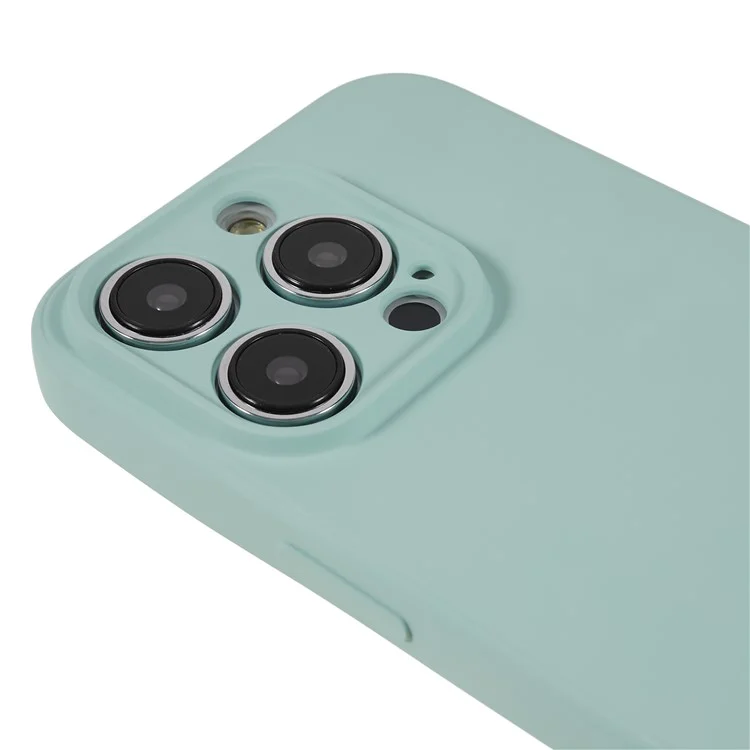 Für iPhone 14 Pro Soft TPU Rubberized Phone Case Anti-Scratch Fiber Lining Protective Cover - Baby Blue