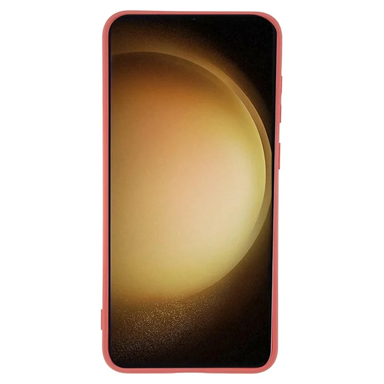 For Samsung Galaxy S23+ Rubberized Anti-Slip Phone Case Soft TPU Fiber Lining Inside Phone Cover - Hawthorn Red