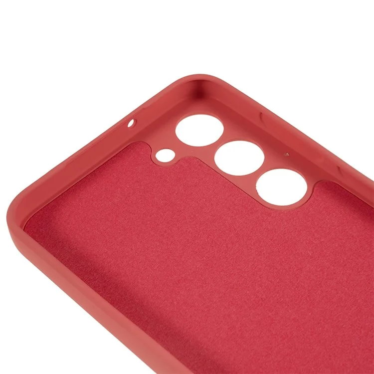 For Samsung Galaxy S23+ Rubberized Anti-Slip Phone Case Soft TPU Fiber Lining Inside Phone Cover - Hawthorn Red