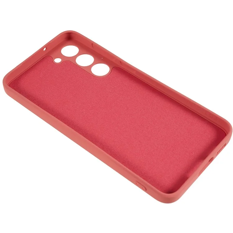 For Samsung Galaxy S23+ Rubberized Anti-Slip Phone Case Soft TPU Fiber Lining Inside Phone Cover - Hawthorn Red