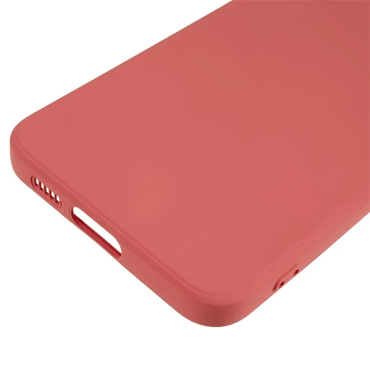 For Samsung Galaxy S23+ Rubberized Anti-Slip Phone Case Soft TPU Fiber Lining Inside Phone Cover - Hawthorn Red
