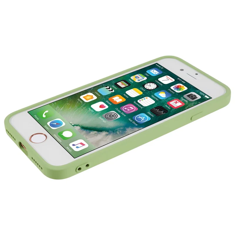 Rubberized Phone Case for iPhone 7 / 8 4.7 inch / SE (2020) / SE (2022) , Anti-Scratch Fiber Lining TPU Cover - Bean Green