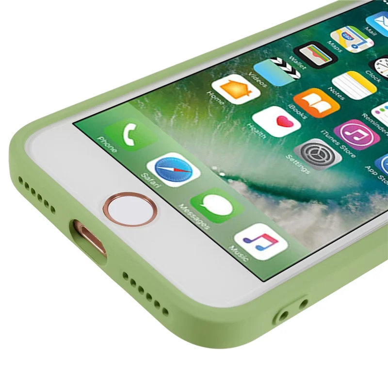 Rubberized Phone Case for iPhone 7 / 8 4.7 inch / SE (2020) / SE (2022) , Anti-Scratch Fiber Lining TPU Cover - Bean Green