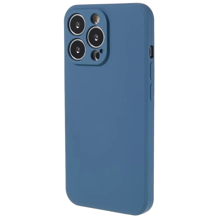 Para iPhone 13 Pro Max 6.7 pulgadas Funda de teléfono de TPU con acabado de goma Protección de la cámara Forro de fibra suave en el interior - Zafiro