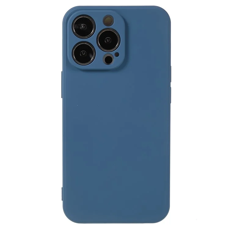 Para iPhone 13 Pro Max 6.7 pulgadas Funda de teléfono de TPU con acabado de goma Protección de la cámara Forro de fibra suave en el interior - Zafiro
