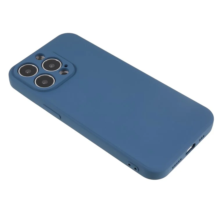 Para iPhone 13 Pro Max 6.7 pulgadas Funda de teléfono de TPU con acabado de goma Protección de la cámara Forro de fibra suave en el interior - Zafiro