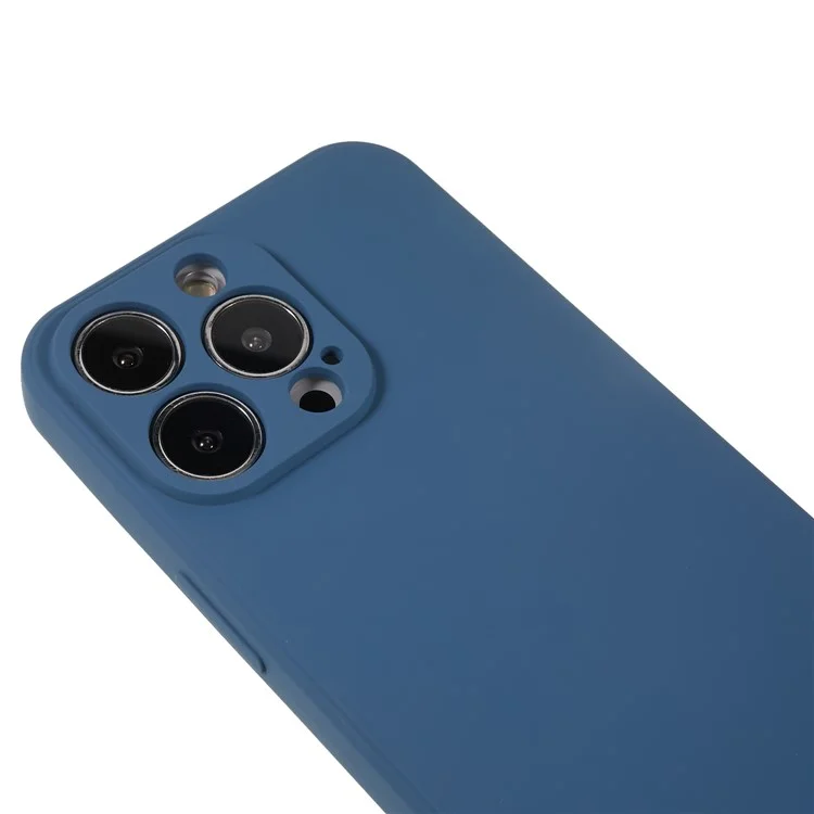 Para iPhone 13 Pro Max 6.7 pulgadas Funda de teléfono de TPU con acabado de goma Protección de la cámara Forro de fibra suave en el interior - Zafiro