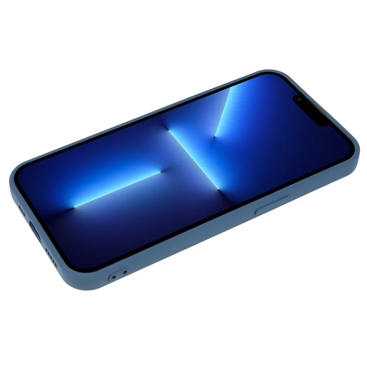 Para iPhone 13 Pro Max 6.7 pulgadas Funda de teléfono de TPU con acabado de goma Protección de la cámara Forro de fibra suave en el interior - Zafiro