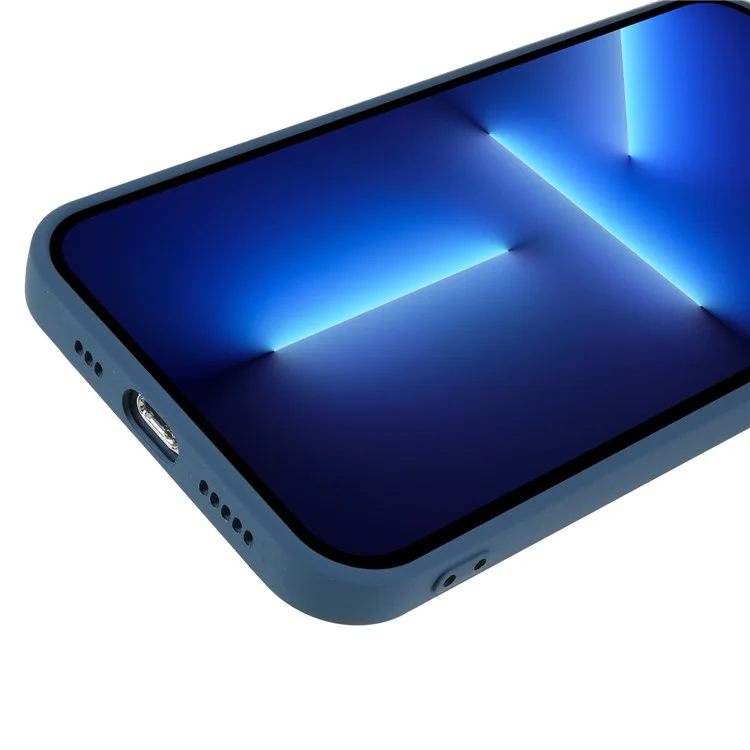 Para iPhone 13 Pro Max 6.7 pulgadas Funda de teléfono de TPU con acabado de goma Protección de la cámara Forro de fibra suave en el interior - Zafiro
