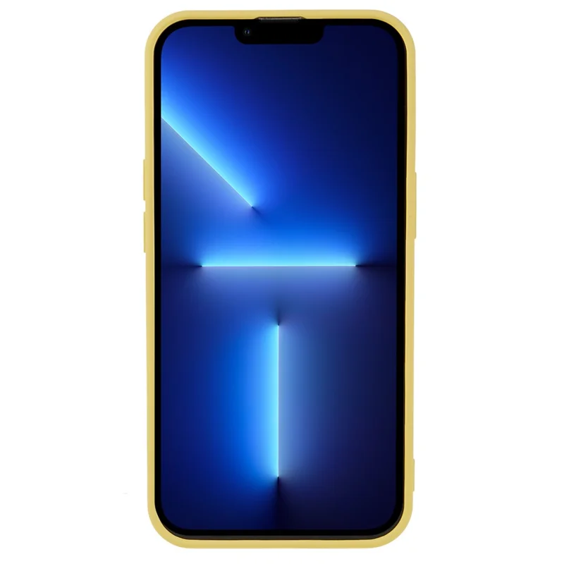 For iPhone 13 Pro Max 6.7 inch Rubberized TPU Phone Case Camera Protection Cover Soft Fiber Lining Inside - Yellow