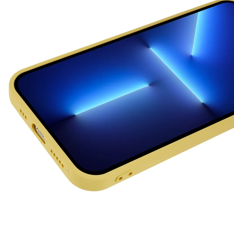 For iPhone 13 Pro Max 6.7 inch Rubberized TPU Phone Case Camera Protection Cover Soft Fiber Lining Inside - Yellow