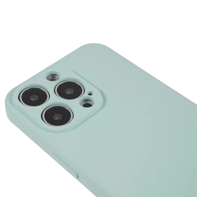 For iPhone 13 Pro Max 6.7 inch Rubberized TPU Phone Case Camera Protection Cover Soft Fiber Lining Inside - Baby Blue