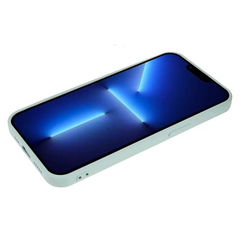 For iPhone 13 Pro Max 6.7 inch Rubberized TPU Phone Case Camera Protection Cover Soft Fiber Lining Inside - Baby Blue